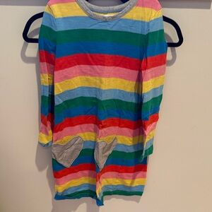Colorful Striped Kids Shirt with Heart Pockets, size 9-10